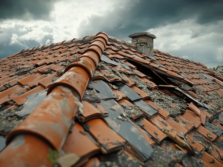 Roof Tiles Are Damaged by a Storm