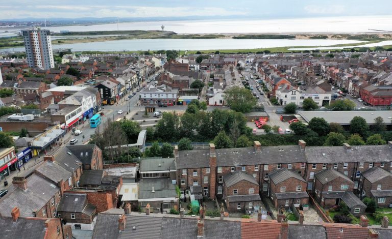 Aerial view of Crosby towards the coast